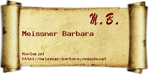 Meissner Barbara névjegykártya